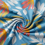 KNOT & TALES Soft Cotton Double Bedsheet Set (90 x 100 Inches) with 2 Pillow Covers (20 x 30 Inches) | Modern Flora Print | Coastal Blue | Soft Breathable Fabric