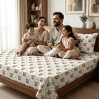 KNOT & TALES Rosewood Bedsheet | Premium Soft Cotton Double Bedsheet Set (90x100 Inch) with 2 Pillow Covers (20x30 Inches) | Comfortable Bedding Set