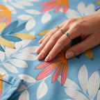 KNOT & TALES Soft Cotton Double Bedsheet Set (90 x 100 Inches) with 2 Pillow Covers (20 x 30 Inches) | Modern Flora Print | Coastal Blue | Soft Breathable Fabric