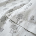 Breathable Grey Leafy Bloom Print
